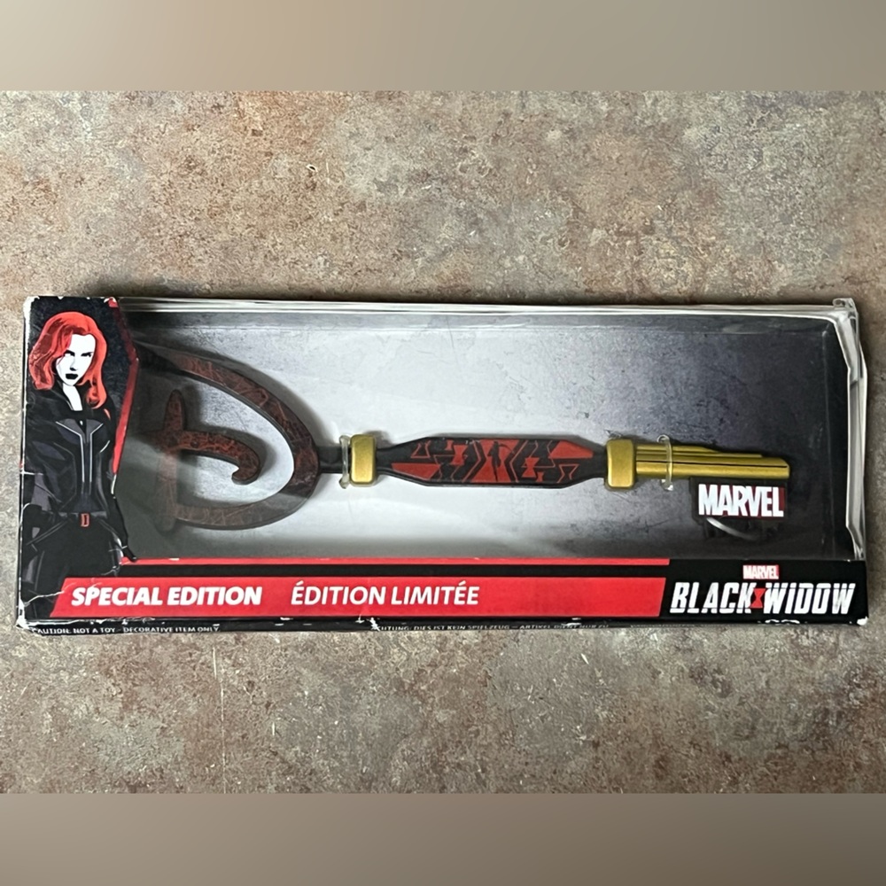 Marvel Black Widow Red and Gold Disney Key - Collector Style